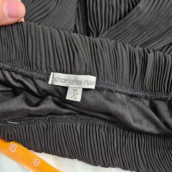 Black Sheer Mini Accordion Pleat Mini Skirt & Sheer Maxi Overlay Skirt Goth Punk - Picture 7 of 9